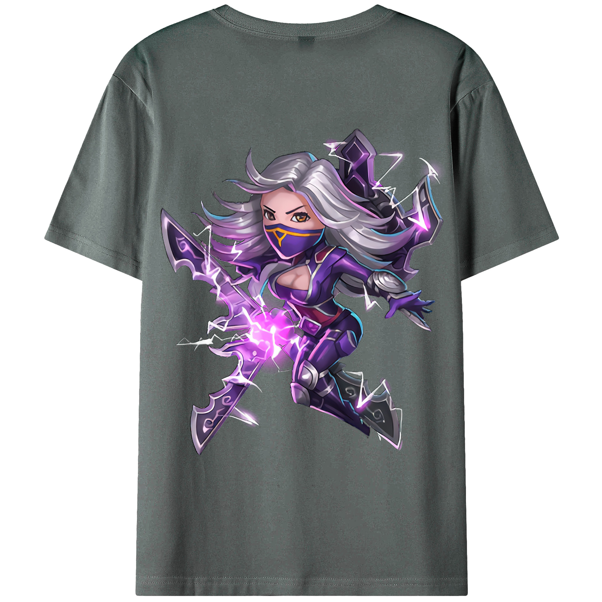 （画像用） リーグ・オブ・レジェンド League of Legends LOL 綿100％ メンズ半袖Tシャツ（バックプリント） 通気性